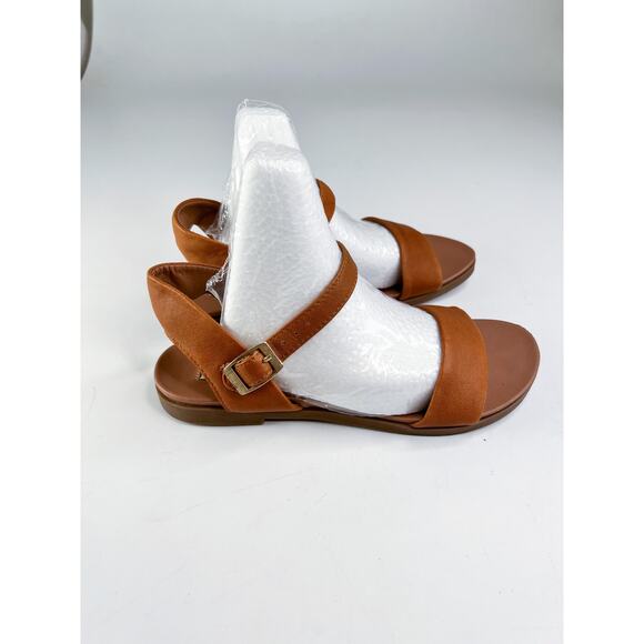 Steve Madden Dina Size 5.5M Women's Casual Leather Ankle Strap Flat Sandal Brown - Picture 7 of 9